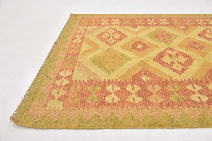 3' x 4' 9 Hand Woven Kilim Waziri Wool Rug