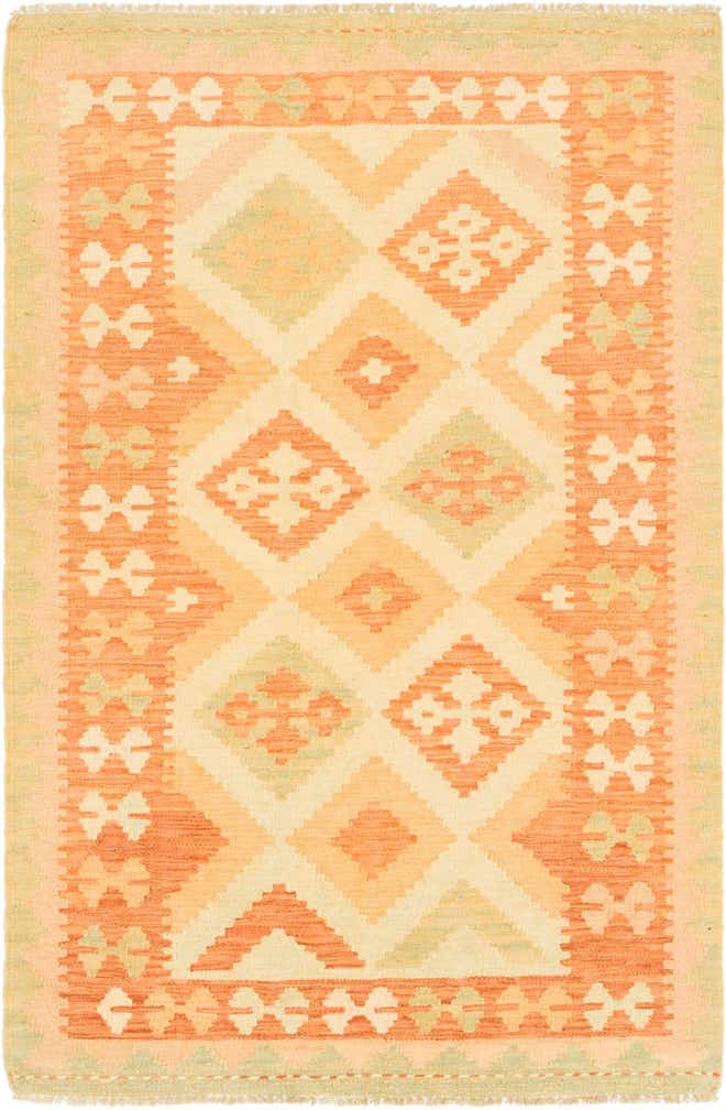 3' x 4' 9 Hand Woven Kilim Waziri Wool Rug
