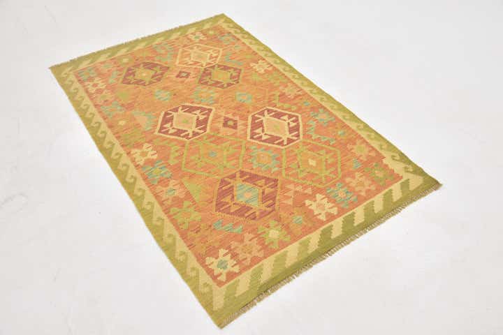 3' 3 x 5' Hand Woven Kilim Waziri Wool Rug