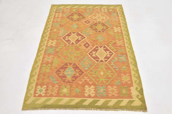 3' 3 x 5' Hand Woven Kilim Waziri Wool Rug
