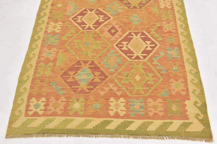 Detail image of 3' 3 x 5' Hand Woven Kilim Waziri Wool Rug