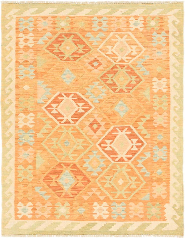 Detail image of 3' 3 x 5' Hand Woven Kilim Waziri Wool Rug