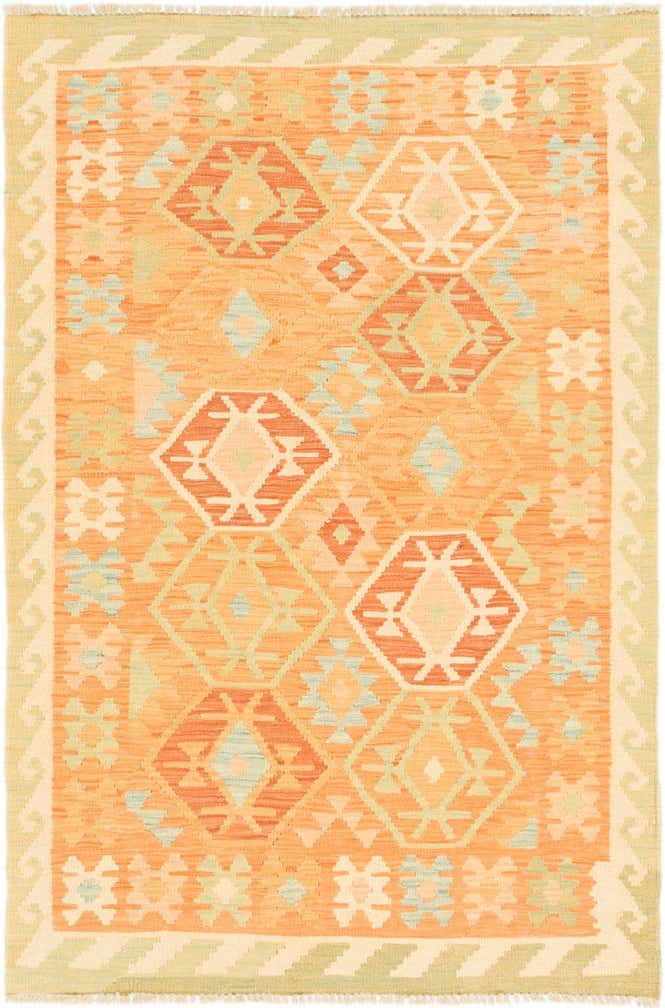 3' 3 x 5' Hand Woven Kilim Waziri Wool Rug