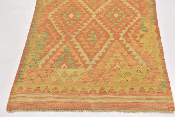 3' 3 x 4' 10 Hand Woven Kilim Waziri Wool Rug