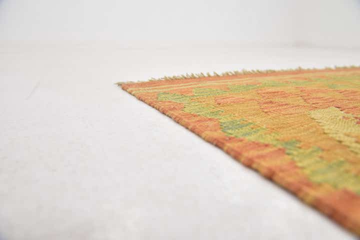3' 3 x 4' 10 Hand Woven Kilim Waziri Wool Rug
