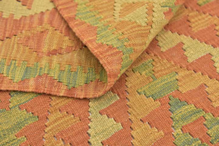 3' 3 x 4' 10 Hand Woven Kilim Waziri Wool Rug