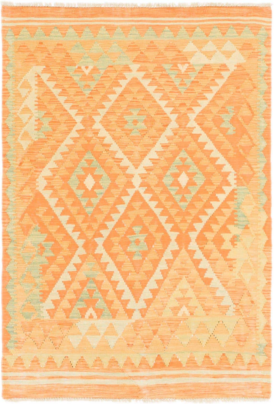 3' 3 x 4' 10 Hand Woven Kilim Waziri Wool Rug