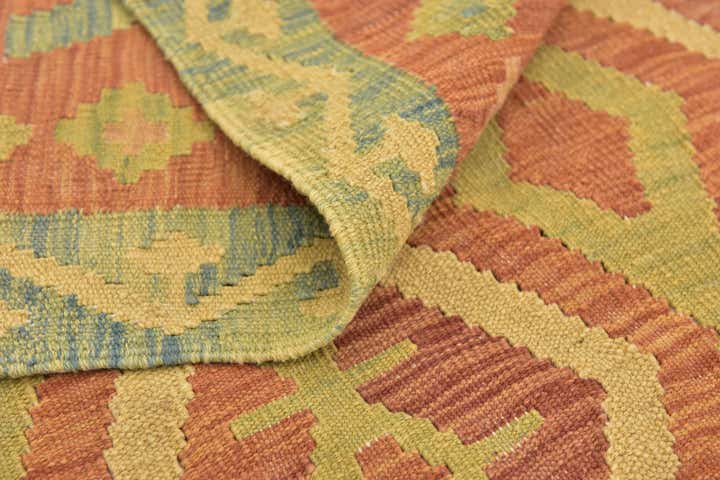 3' 4 x 4' 8 Hand Woven Kilim Waziri Wool Rug