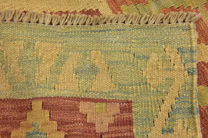 3' 4 x 4' 8 Hand Woven Kilim Waziri Wool Rug