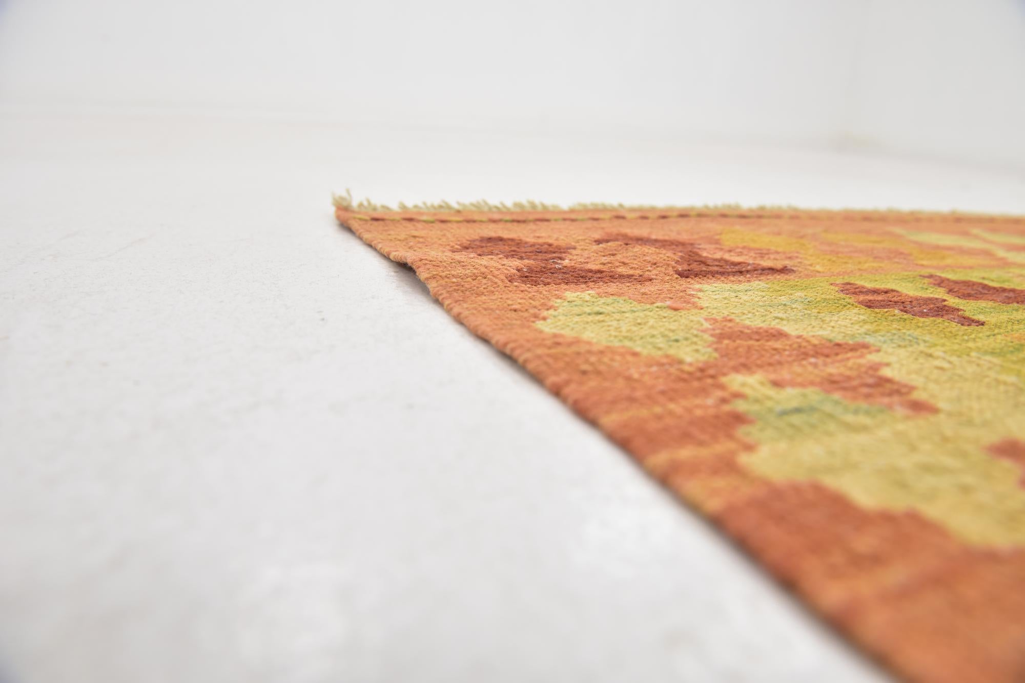 3' 2 x 4' 10 Hand Woven Kilim Waziri Wool Rug