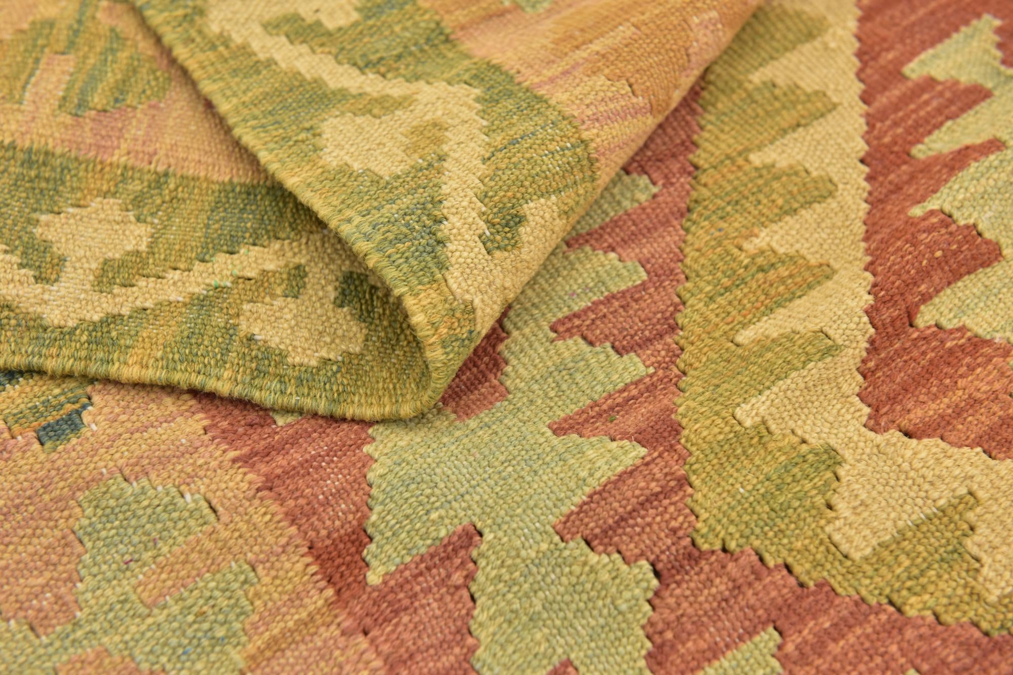 3' 2 x 5' Hand Woven Kilim Waziri Wool Rug