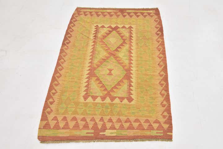 2' 8 x 4' 2 Hand Woven Kilim Waziri Wool Rug