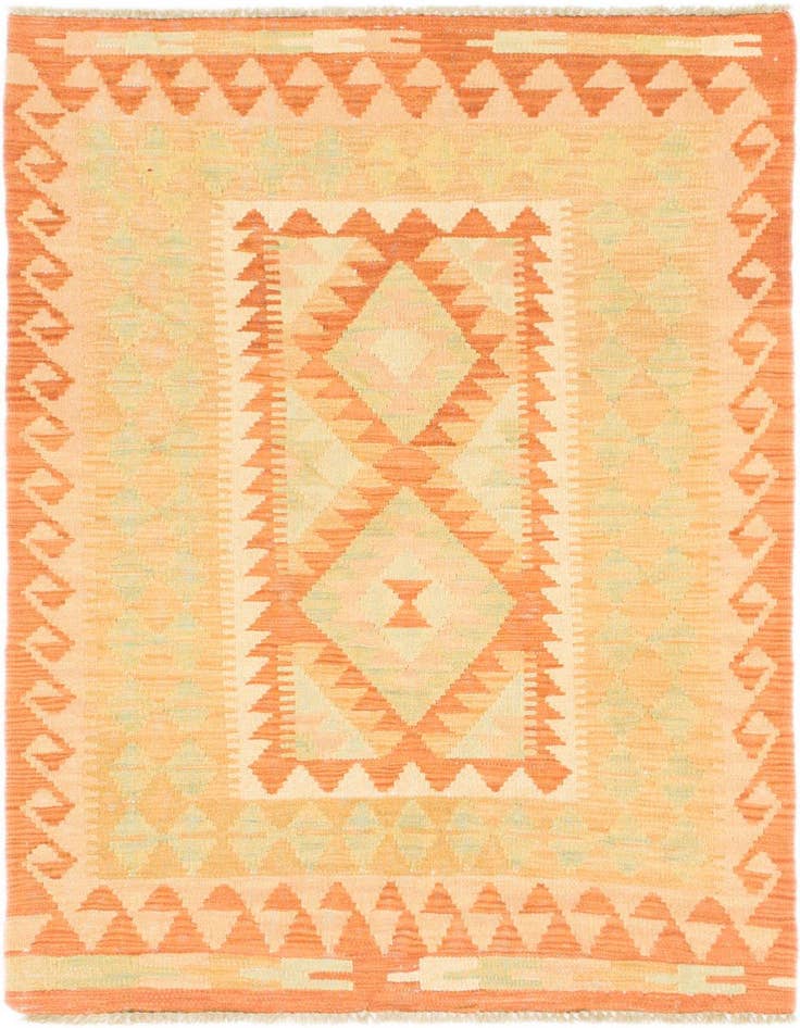Detail image of 2' 8 x 4' 2 Hand Woven Kilim Waziri Wool Rug