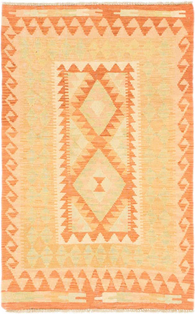 2' 8 x 4' 2 Hand Woven Kilim Waziri Wool Rug