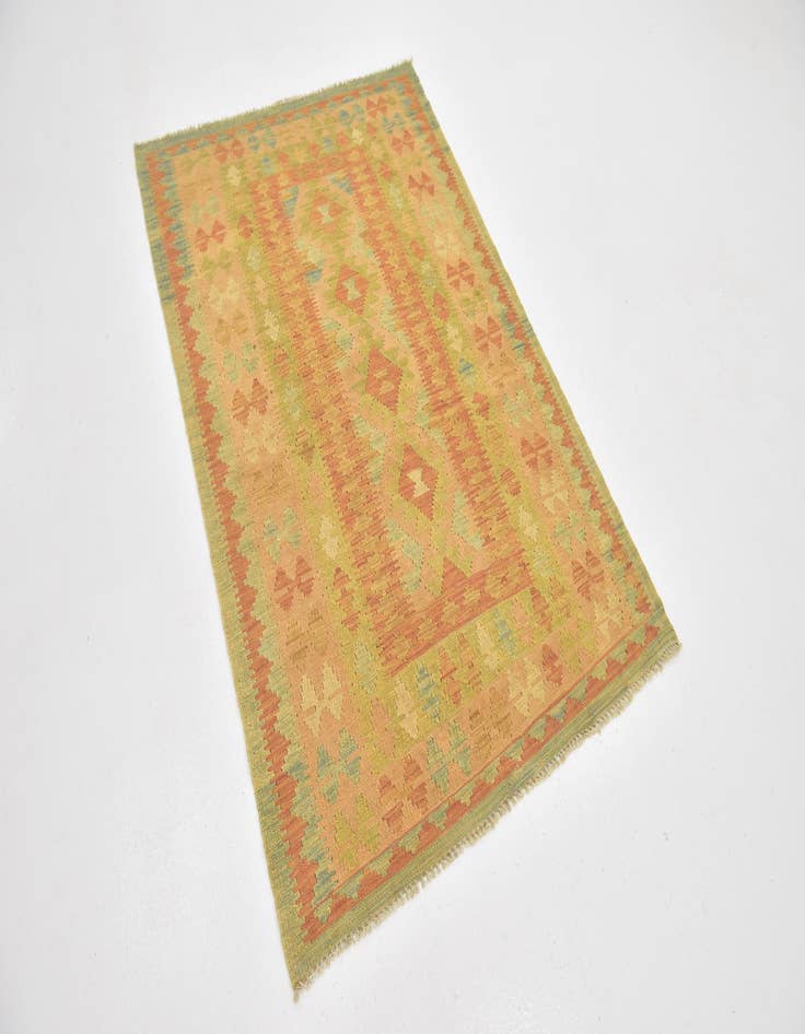 Detail image of 3' 2 x 5'  Hand Woven Kilim Waziri Wool Rug