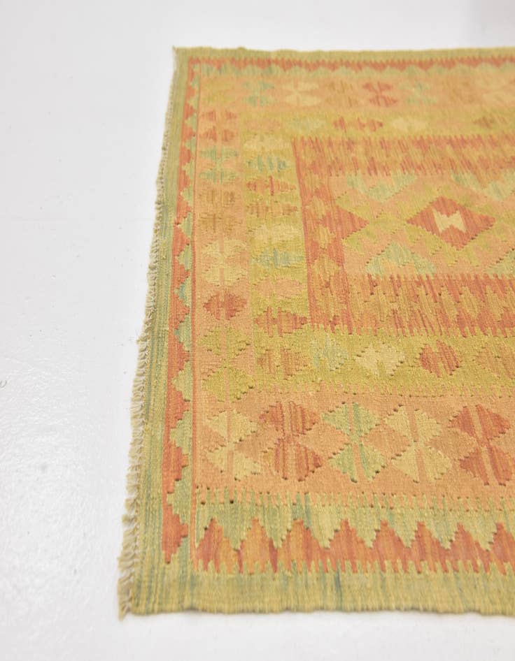 Detail image of 3' 2 x 5'  Hand Woven Kilim Waziri Wool Rug