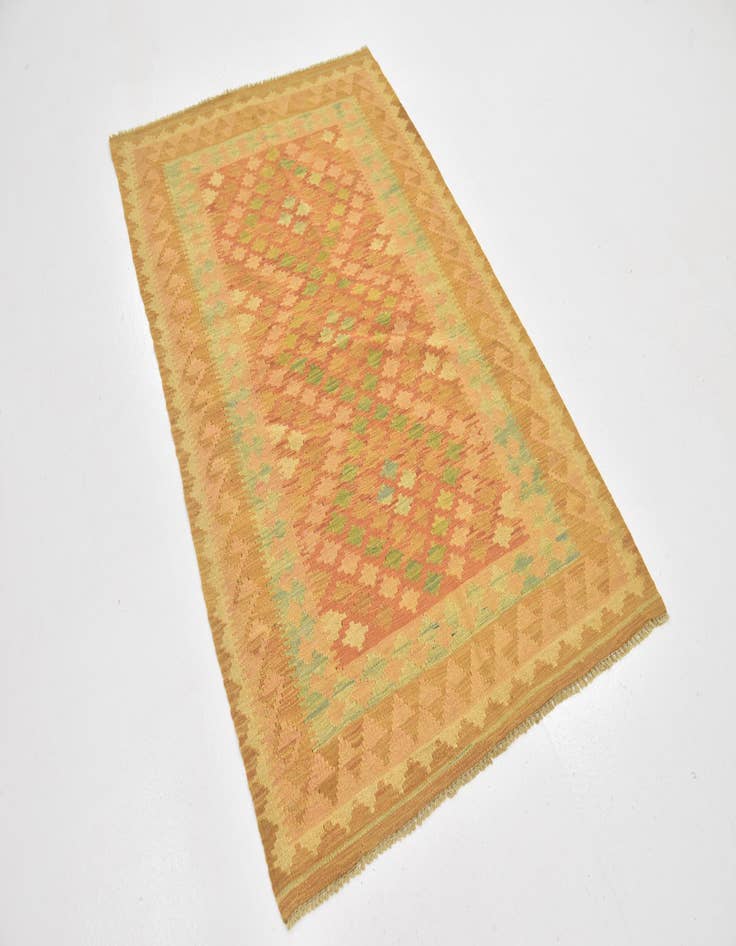 Detail image of 3' 3 x 5' 2  Hand Woven Kilim Waziri Wool Rug