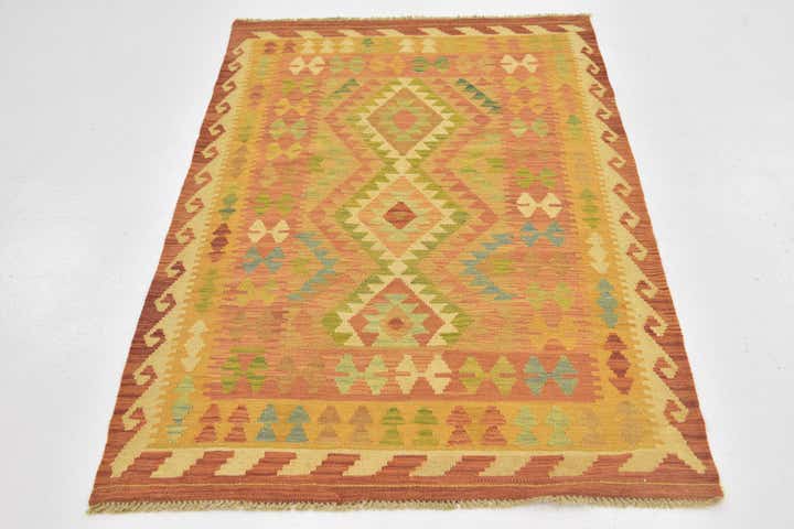 3' 3 x 5' Hand Woven Kilim Waziri Wool Rug