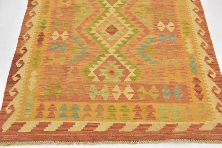 3' 3 x 5' Hand Woven Kilim Waziri Wool Rug