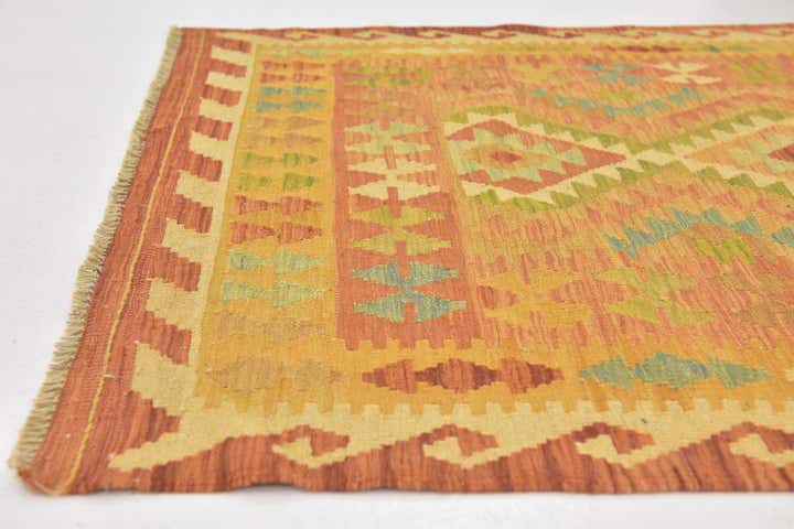3' 3 x 5' Hand Woven Kilim Waziri Wool Rug