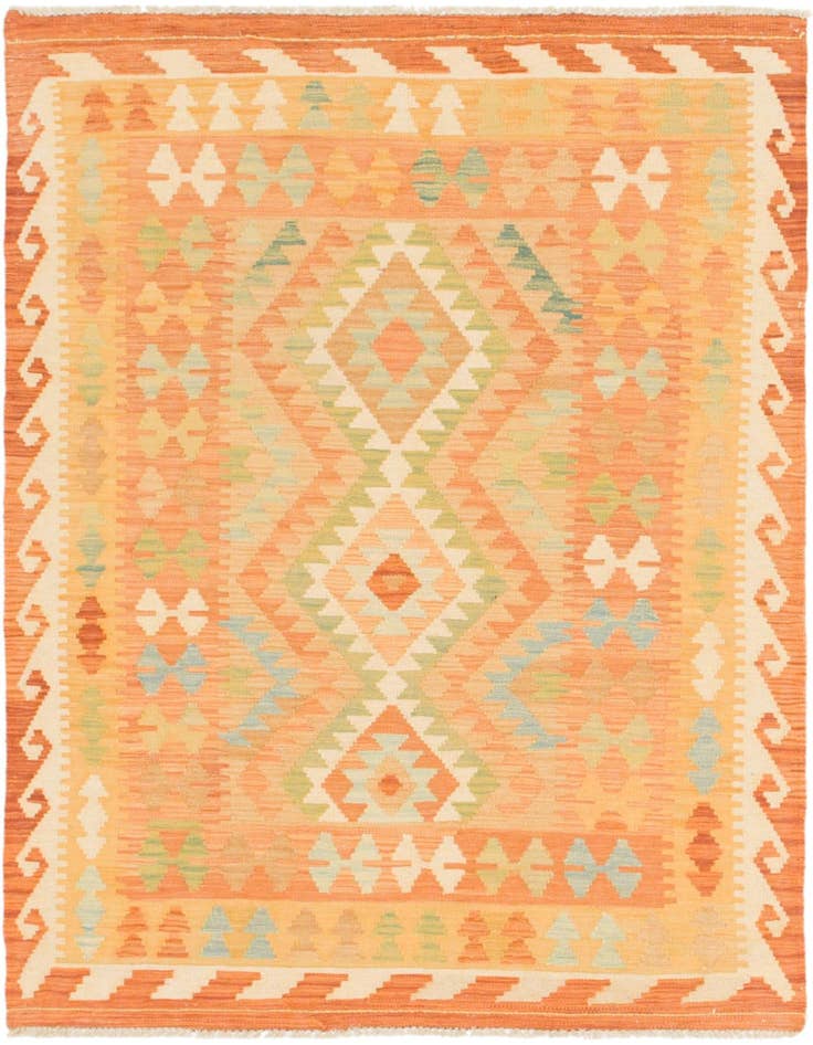 Detail image of 3' 3 x 5' Hand Woven Kilim Waziri Wool Rug