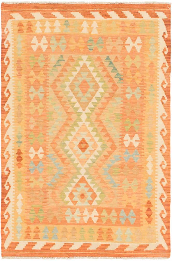 3' 3 x 5' Hand Woven Kilim Waziri Wool Rug