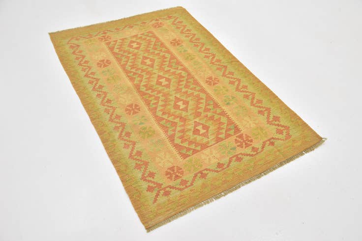 Detail image of 3' x 4' 10 Hand Woven Kilim Waziri Wool Rug