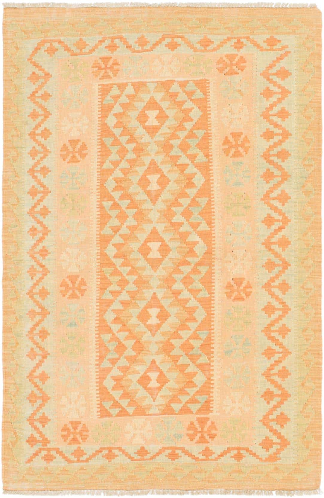 3' x 4' 10 Hand Woven Kilim Waziri Wool Rug