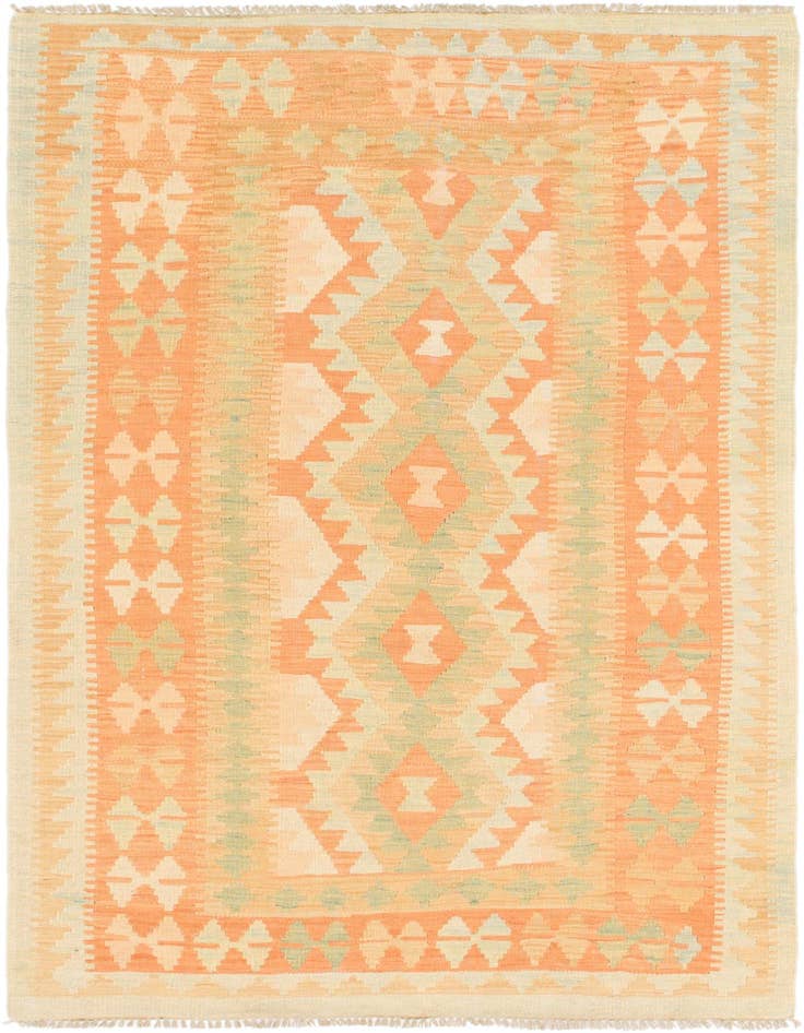 Detail image of 3' 4 x 5' 3 Hand Woven Kilim Waziri Wool Rug