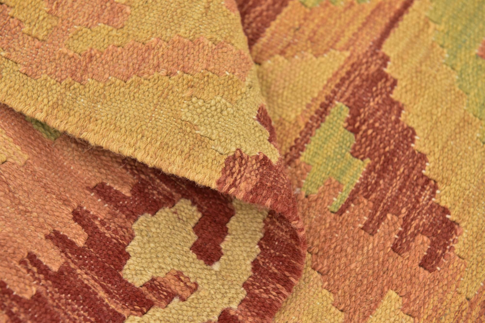 3' 4 x 5' Hand Woven Kilim Waziri Wool Rug