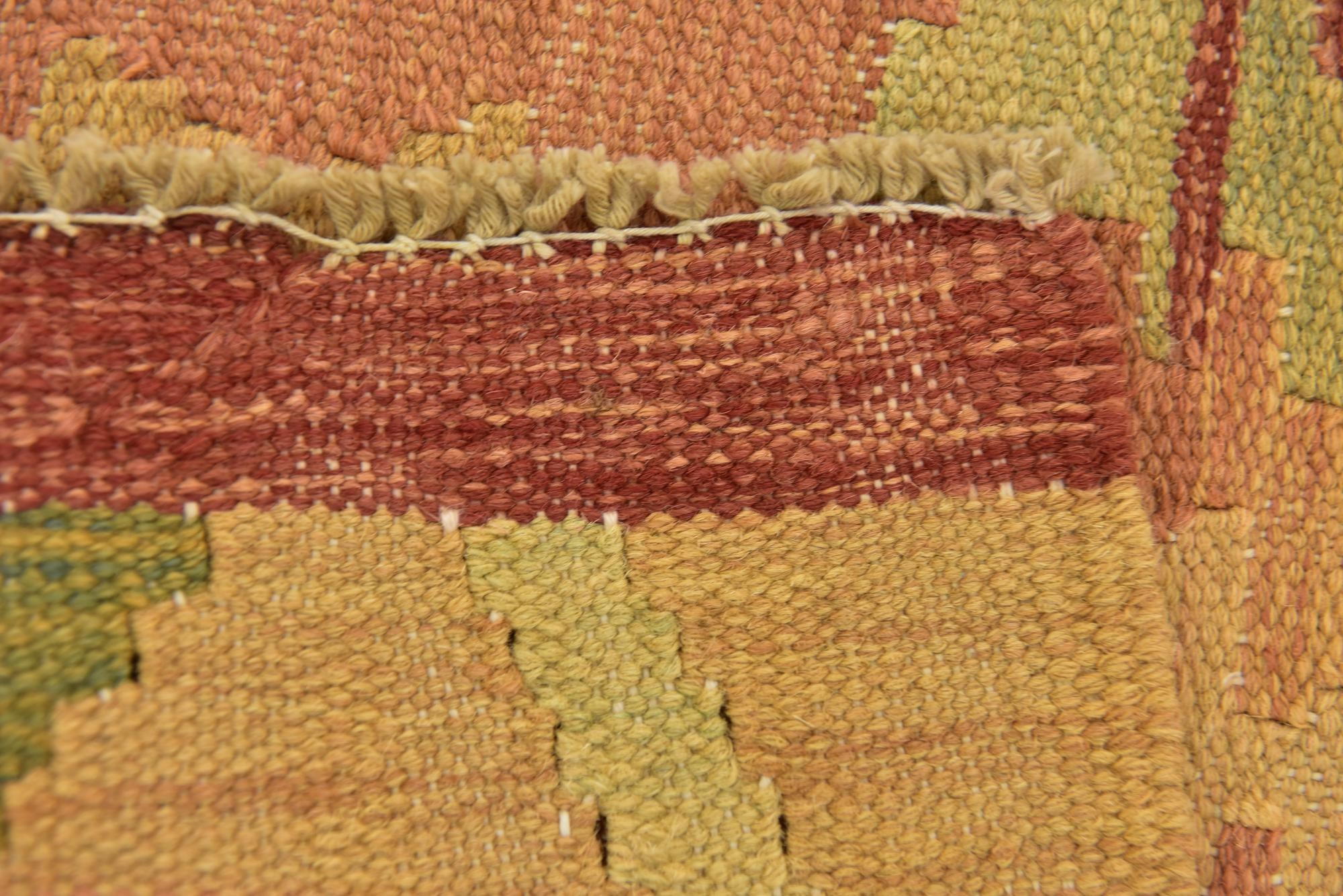 3' 4 x 5' Hand Woven Kilim Waziri Wool Rug
