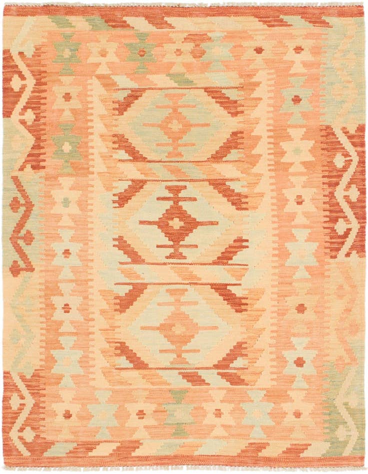 Detail image of 3' 4 x 5' Hand Woven Kilim Waziri Wool Rug