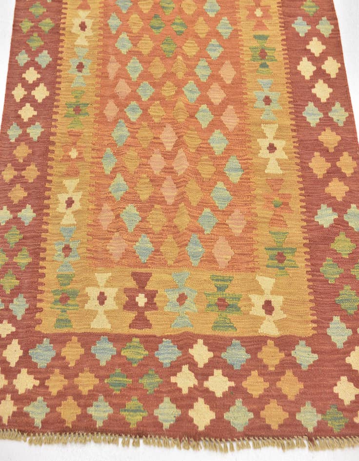 Detail image of 3' 4 x 5'  Hand Woven Kilim Waziri Wool Rug