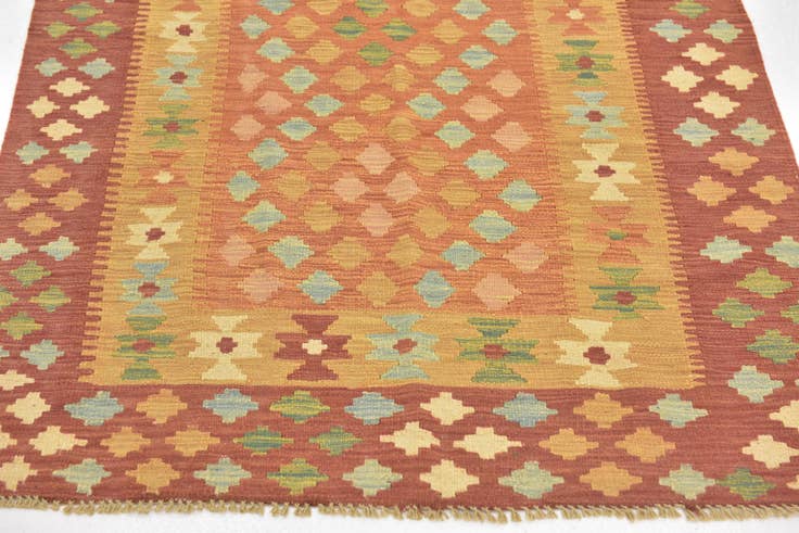 Detailansicht von 100cm x 150cm Handgewebt Kilim Waziri Wolle Teppich