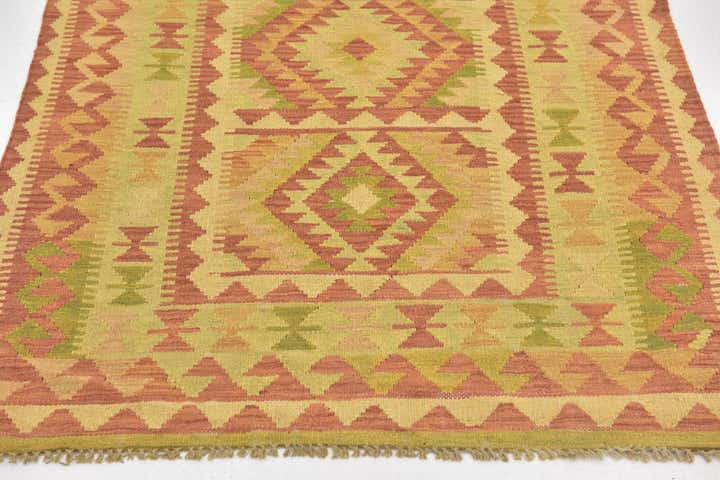 3' 2 x 5' Hand Woven Kilim Waziri Wool Rug