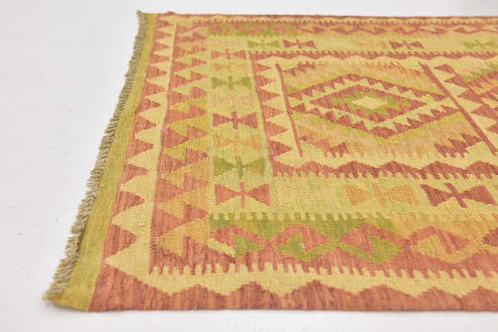 3' 2 x 5' Hand Woven Kilim Waziri Wool Rug