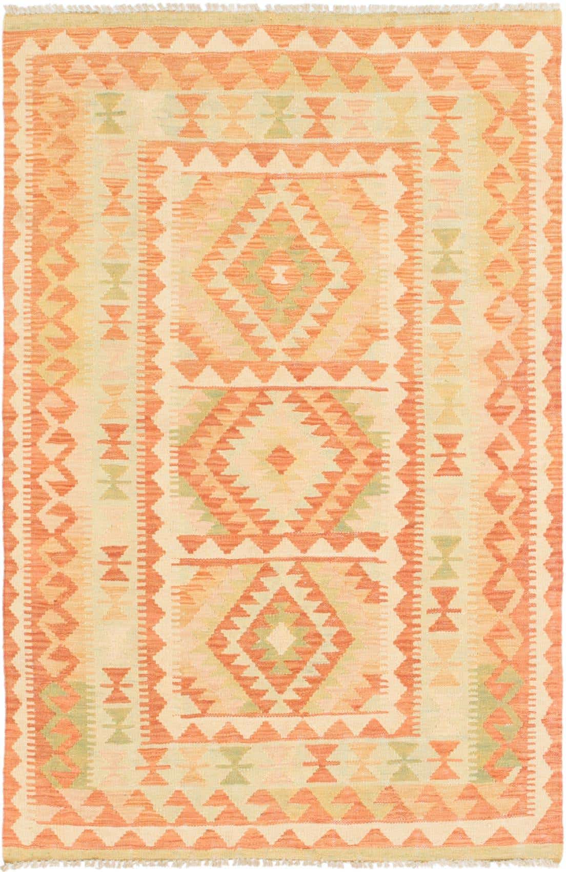 3' 2 x 5' Hand Woven Kilim Waziri Wool Rug