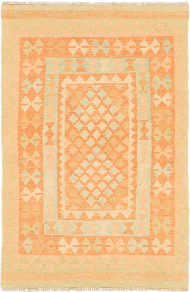 3' 2 x 5' Hand Woven Kilim Waziri Wool Rug