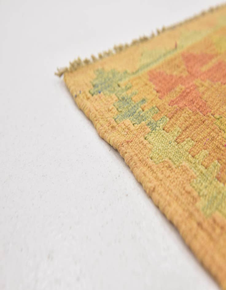Detail image of 3' 2 x 5'  Hand Woven Kilim Waziri Wool Rug
