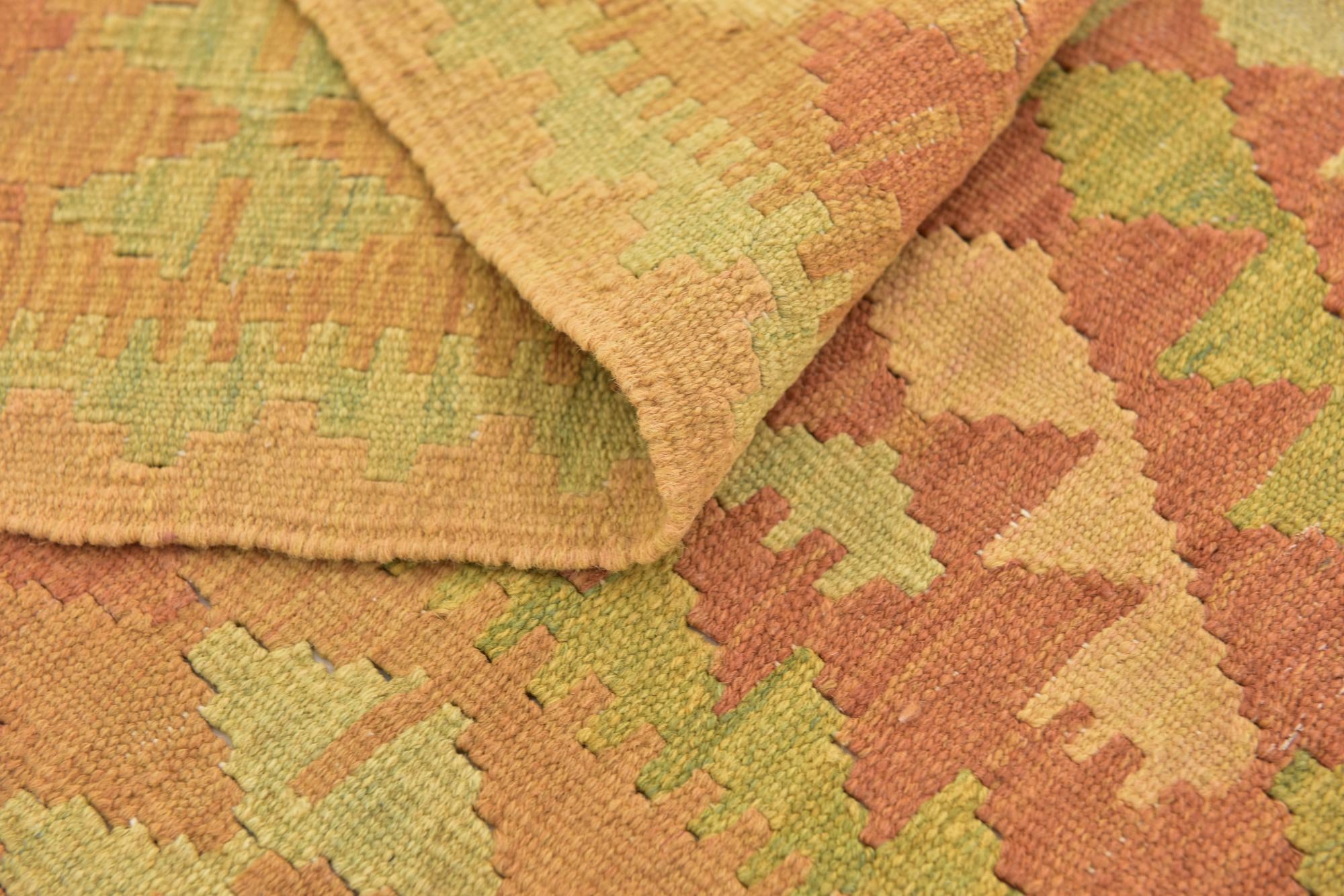 3' 2 x 5' Hand Woven Kilim Waziri Wool Rug