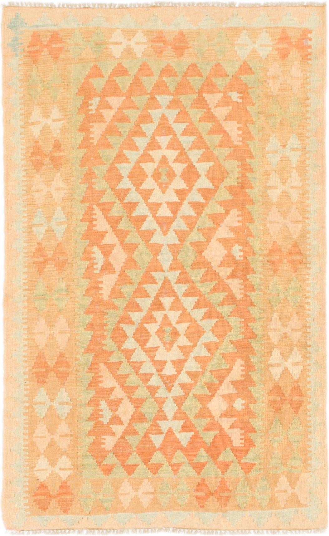 3' 2 x 5' Hand Woven Kilim Waziri Wool Rug