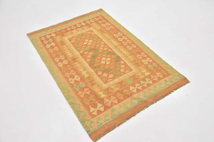 3' 4 x 5' Hand Woven Kilim Waziri Wool Rug
