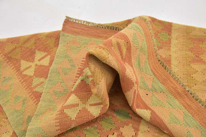 3' 4 x 5' Hand Woven Kilim Waziri Wool Rug