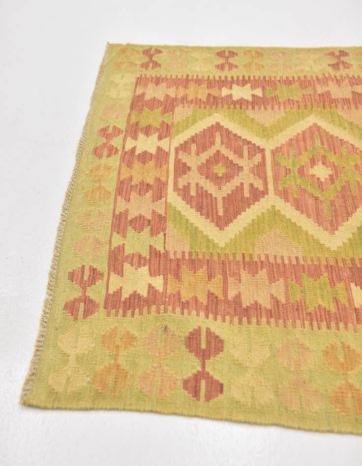 Detail image of 3' 2 x 5'  Hand Woven Kilim Waziri Wool Rug