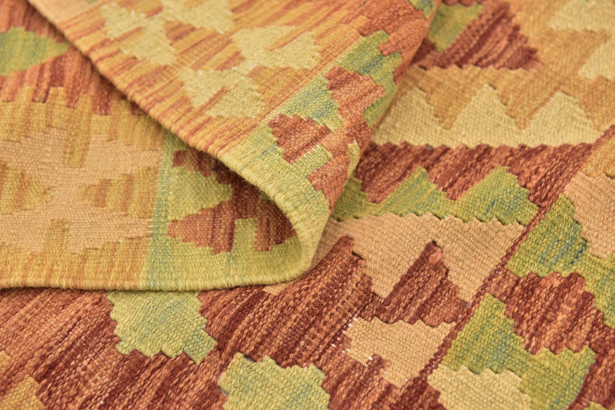 2' 10 x 4' 5 Hand Woven Kilim Waziri Wool Rug