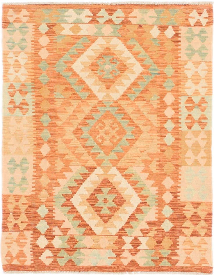 Detail image of 2' 10 x 4' 5 Hand Woven Kilim Waziri Wool Rug