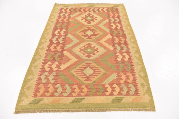 Detail image of 95cm x 150cm Hand Woven Kilim Waziri Wool Rug