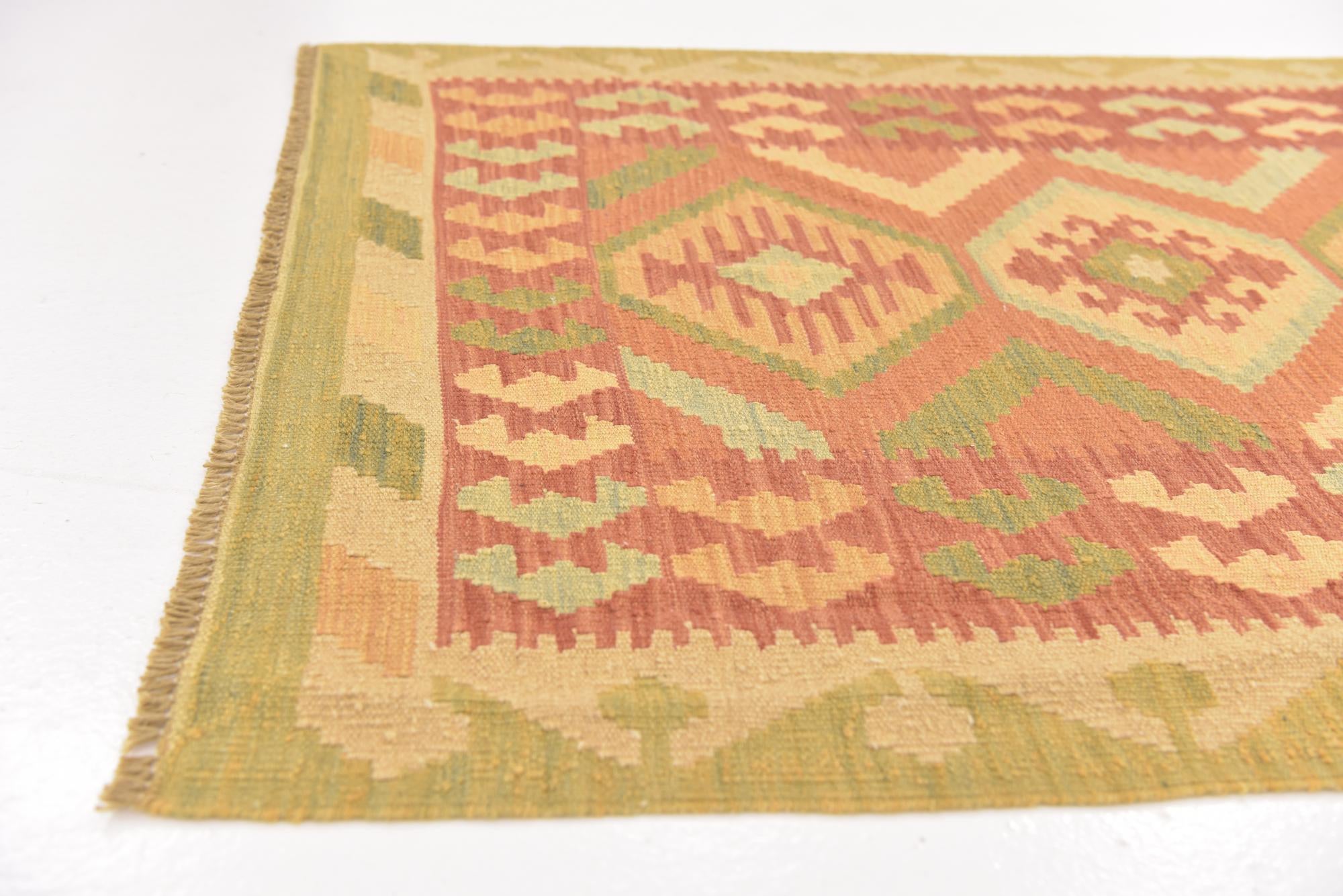 95cm x 150cm Hand Woven Kilim Waziri Wool Rug