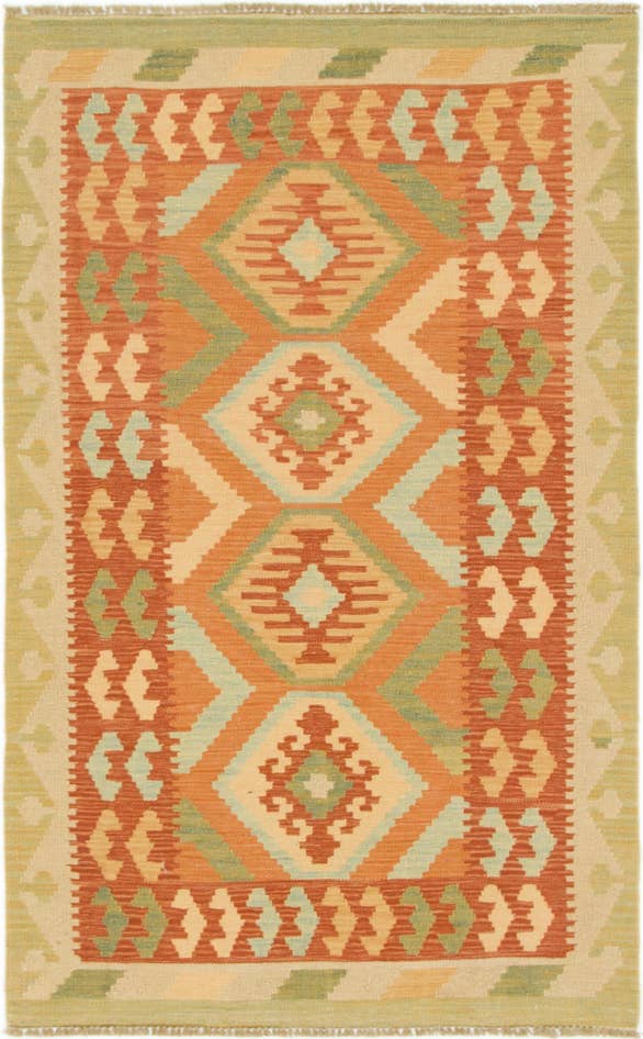 Detail image of 95cm x 150cm Hand Woven Kilim Waziri Wool Rug