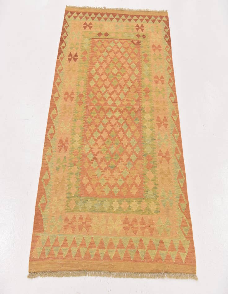 Detail image of 3' 2 x 5'  Hand Woven Kilim Waziri Wool Rug